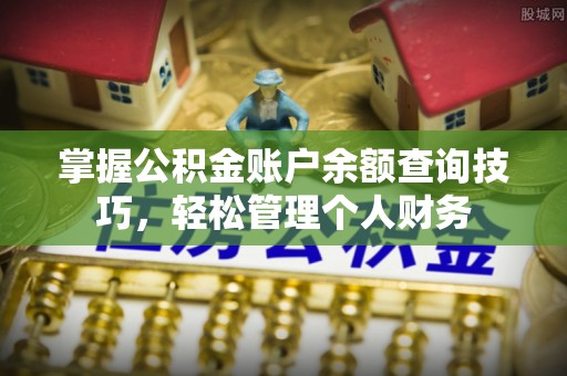 新沂掌握公积金账户余额查询技巧，轻松管理个人财务